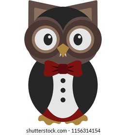 Owl in Vampire Costume - Cute woodland owl wearing vampire costume