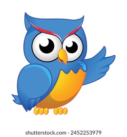 búho Vector animal personaje de dibujos animados 1