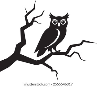 Owl vector art silhouette icon design