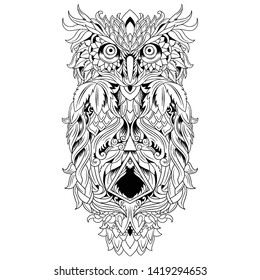 OWL VECTOR BLACK LINE ORNAMENT 