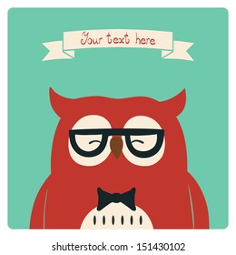 Owl vector card.