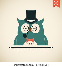 Owl vector card.