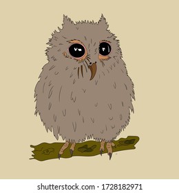 owl vector cartoon isolated, design for tableware t-shirt book textile