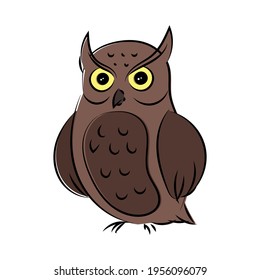 Owl Vector Colored Icon Illustration