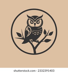 owl, vector concept digital art, hand drawn illustration