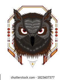 Owl vector design. owl Illustration for apparel design.