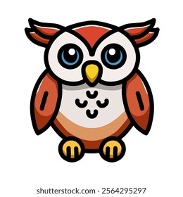 owl vector design illustration, owl icon, owl logo, owl sticker, animal design, great as a sticker.