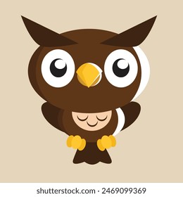 Vector de búho con ilustración detallada de luz y sombra