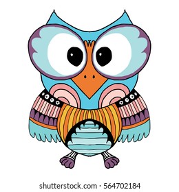 Owl Vector, Doodle, Freehand Vector