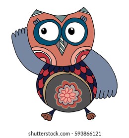 Owl Vector, Doodle, Freehand Vector.