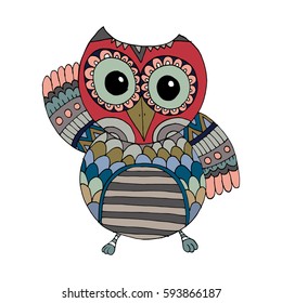 Owl Vector, Doodle, Freehand Vector.