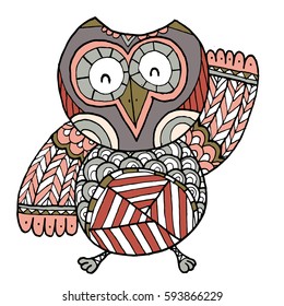 Owl Vector, Doodle, Freehand Vector.