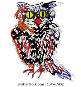Owl. Vector drawing.