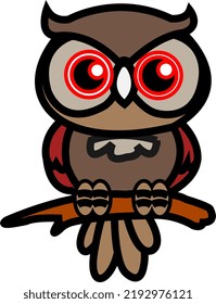 dibujo vectorial de búho con contorno grueso