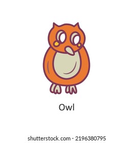 Owl vector filled outline Icon Design illustration. Halloween Symbol on White background EPS 10 File
