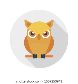 owl vector flat colour icon 