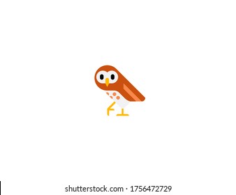 Owl vector flat icon. Isolated owl bird emoji illustration 