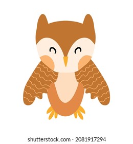 owl vector flat illustration animal