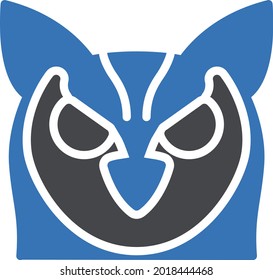 owl vector glyph colour icon