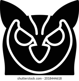 owl vector glyph flat icon
