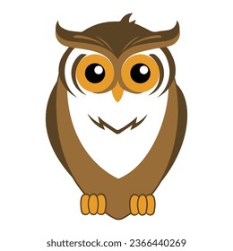 Owl vector graphic isolated on white background. Editable EPS 10 vector illustration.
