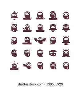 Owl  Vector icon collection. Unique illustration for design.
