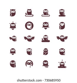 Owl Vector icon collection. Unique illustration for design.