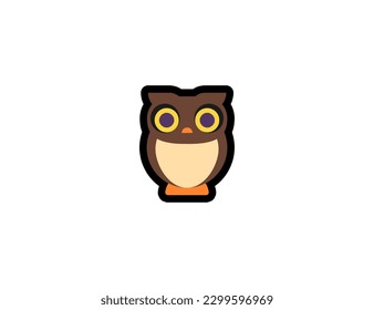 Owl vector icon. Owl Emoji illustration. Isolated Owl vector emoticon