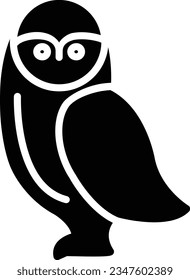 Owl Vector Icon Glyph Style