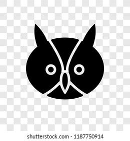Owl vector icon isolated on transparent background, Owl transparency logo concept