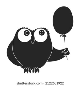Owl vector icon.Black vector icon isolated on white background owl.