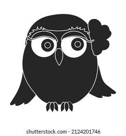 Owl vector icon.Black vector icon isolated on white background owl.