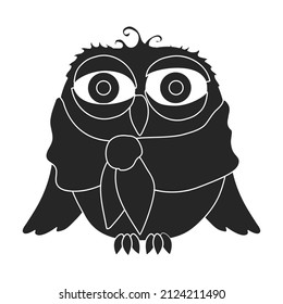 Owl vector icon.Black vector icon isolated on white background owl.
