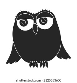 Owl vector icon.Black vector icon isolated on white background owl.