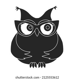 Owl vector icon.Black vector icon isolated on white background owl.