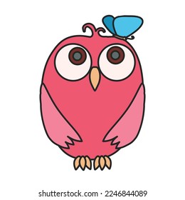 Owl vector icon.Color vector icon isolated on white background owl.