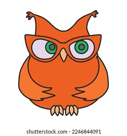Owl vector icon.Color vector icon isolated on white background owl.