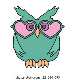 Owl vector icon.Color vector icon isolated on white background owl.