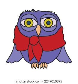 Owl vector icon.Color vector icon isolated on white background owl.