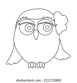 Owl vector icon.Outline vector icon isolated on white background owl.