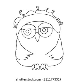 Owl vector icon.Outline vector icon isolated on white background owl.