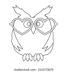Icono vectorial de búho.Icono vector de contorno aislado en búho de fondo blanco.