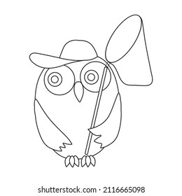 Owl vector icon.Outline vector icon isolated on white background owl.