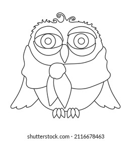 Owl vector icon.Outline vector icon isolated on white background owl.