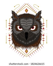 The Owl vector illustration. animal template design.
