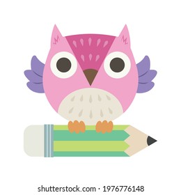 An owl vector illustration cartoon isolated on white background. Cute fat owl vector cartoon.