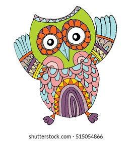 Owl Vector, Owl Illustration Doodle Vector