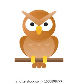 Owl vector illustration, Halloween gradient design icon