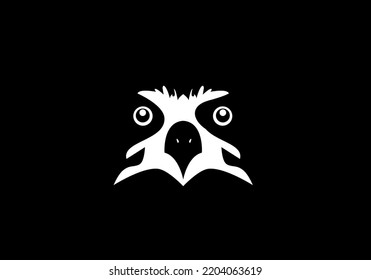 Owl - vector illustration. Icon design on black background.