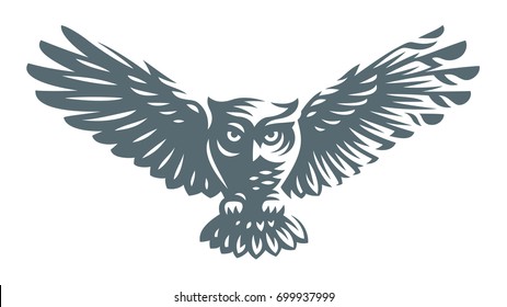 Owl - vector illustration. Icon design on white background.